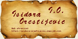 Isidora Orestijević vizit kartica